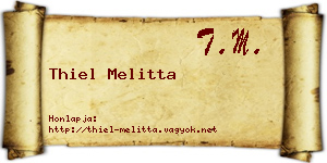 Thiel Melitta névjegykártya